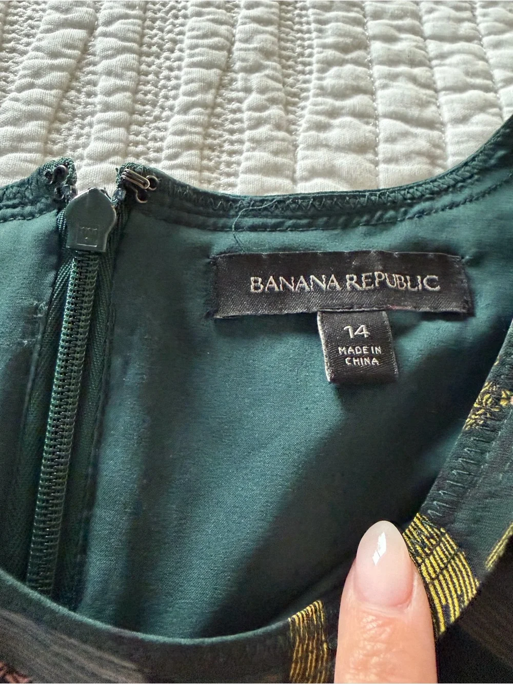 Banana Republic Emerald Green Floral Fit-and-Flare Dress